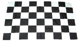 Fan-Fahne im Karo Design schwarz / weiss | 150 x 250  cm