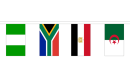 Fahnenkette mit  54 Verschiedenen Ländern aus Afrika gedruckt aus Stoff | 54 Fahnen 15 x 22.5 cm 16