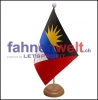 Antigua und Barbuda Tisch-Fahne aus Stoff mit Holzsockel | 22.5 x 15 cm