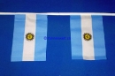 Fahnenkette Argentinien gedruckt aus Stoff | 30 Fahnen 15 x 22.5 cm 9 m lang