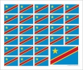 Aufkleber Kongo Demokratische Republik auf Bogen | 12.5 x 10.5 cm