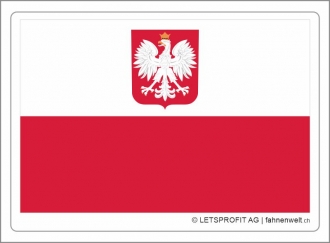 Aufkleber Polen mit Adler | 7 x 9.5 cm