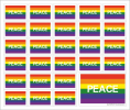 Regenbogen Peace Aufkleber - 27 Fahnen Sticker - Grösse 13.5 x 11.5 cm
