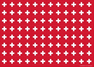 Aufkleber 96 Schweiz quadratisch auf Bogen | 14.2 x 10.2 cm
