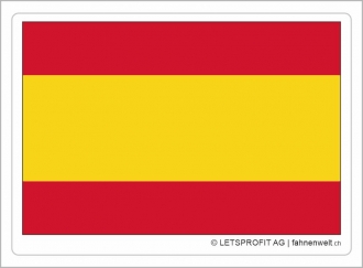 Aufkleber Spanien ohne Wappen | 7 x 9.5 cm