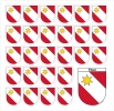 Aufkleber Sticker 3600 Thun mit grosser und 26 kleinen Wappen