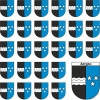 Aufkleber Sticker Aargau mit grosser und 26 kleinen Wappen