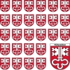 Aufkleber Sticker Nidwalden mit grosser und 26 kleinen Wappen
