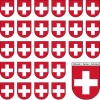 Aufkleber Sticker Schweiz mit grosser und 26 kleinen Schweizer-Wappen