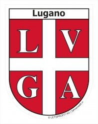 Kleber Wappen Lugano 6.5 x 8.5 cm