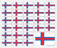 Aufkleber Färöer Inseln auf Bogen | 12.5 x 10.5 cm