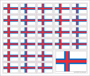 Aufkleber Färöer Inseln auf Bogen | 12.5 x 10.5 cm