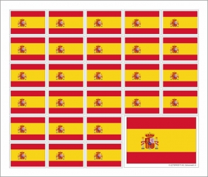 Aufkleber Spanien mit Wappen auf Bogen | 12.5 x 10.5 cm