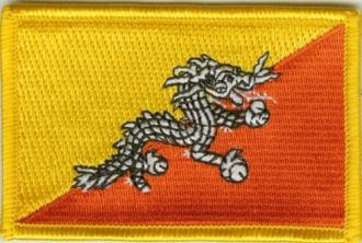 Patch Sticker zum aufbügeln Bhutan | 5.5 x 9 cm