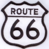 Patch Sticker zum aufbügeln Route 66 Hintergrund weiss | 7 x 7 cm