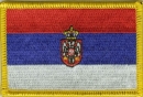 Patch Sticker zum aufbügeln Serbien mit Wappen | 5.5 x 9 cm