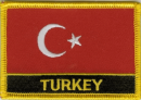 Patch Sticker zum aufbügeln Türkei mit Schriftzug | 5.5 x 9 cm