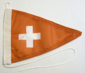 Bootswimpel Schweiz mit Kreuz | 30 x 20 cm