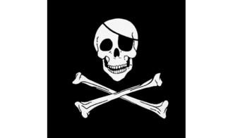 Bandana Pirat mit Knochen | ca. 54 x 54 cm