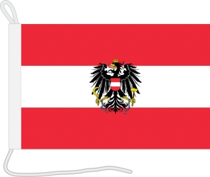 Bootsfahne Österreich | Austria mit Wappen | 30 x 45 cm