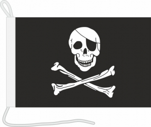 Bootsfahne Pirat mit Knochen | 30 x 45 cm
