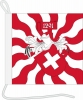 Bootsfahne / Bootsflagge Schweiz geflammt | 30 x 30 cm