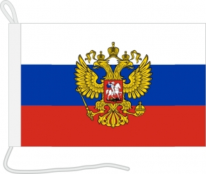 Bootsfahne Russland mit Wappen | 30 x 45 cm