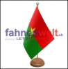 Burkina Faso Tisch-Fahne aus Stoff mit Holzsockel | 22.5 x 15 cm