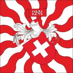 Fahne geflammt Schweiz | 90 x 90 cm in verschiedenen Ausführungen