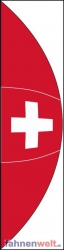 Bogenfahne / Halbrundfahne Schweiz | Rot inkl. Karabiner