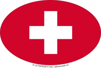 Auto Aufkleber Sticker Schweiz oval | 10 x 6.5 cm