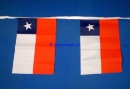 Fahnenkette Chile gedruckt aus Stoff | 30 Fahnen 15 x 22.5 cm 9 m lang