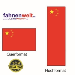 CHINA Fahne in Top-Qualität gedruckt im Hoch- und Querformat | diverse Grössen