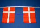 Fahnenkette Dänemark gedruckt aus Stoff | 30 Fahnen 15 x 22.5 cm 9 m lang