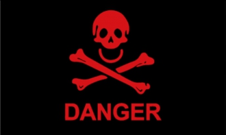 Gefahr/Danger Fahne rot gedruckt | 90 x 150 cm