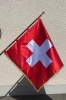 50% Diplomatenfahne Schweiz 120 x 120 cm mit Fransenumrandung