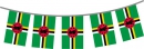 Fahnenkette Dominica gedruckt aus Stoff | 30 Fahnen 15 x 22.5 cm 9 m lang