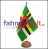 Dominica Tisch-Fahne aus Stoff mit Holzsockel | 22.5 x 15 cm