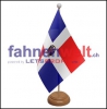 Dominikanische Republik Tisch-Fahne aus Stoff mit Holzsockel | 22.5 x 15 cm