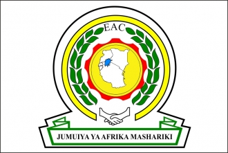 EOC / Ostafrikanische Gemeinschaft / East African Community Tisch-Fahne DeLuxe ohne Ständer | 15.5