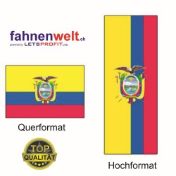 ECUADOR Fahne in Top-Qualität gedruckt im Hoch- und Querformat | diverse Grössen