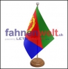 Eritrea Tisch-Fahne aus Stoff mit Holzsockel | 22.5 x 15 cm