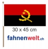 Angola Fahne am Stab gedruckt | 30 x 45 cm