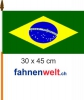 Brasilien Fahne am Stab gedruckt | 30 x 45 cm