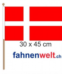 Dänemark Fahne / Flagge am Stab | 30 x 45 cm