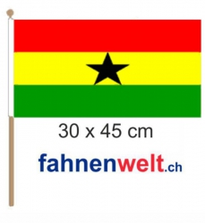 Ghana Fahne / Flagge am Stab | 30 x 45 cm