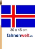 Island Fahne / Flagge am Stab | 30 x 45 cm