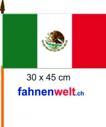 Mexiko Fahne / Flagge am Stab | 30 x 45 cm