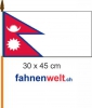 Nepal Fahne am Stab gedruckt | 30 x 45 cm