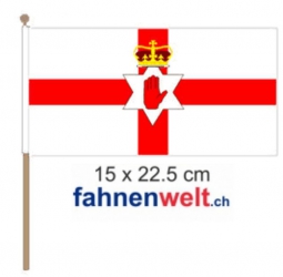 Nordirland Fahne / Flagge am Stab  Pack à 4 Stück | 15 x 22.5 cm